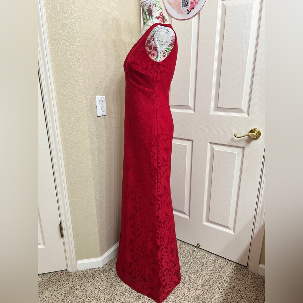 Lauren Ralph Lauren Red Lace Maxi Dress - Picture 7 of 11